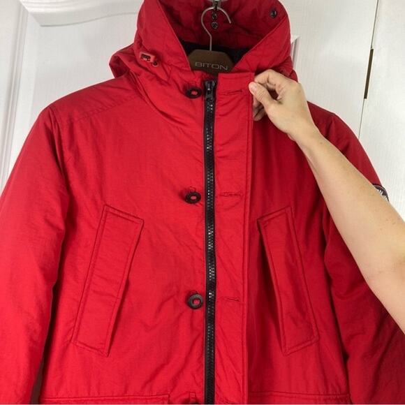 NWOT SUPERDRY Coat Men M Red Parka Long-Sleeve Button Down “Rookie” - Picture 8 of 14
